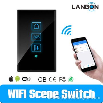 Lanbon glass panel touch wifi smart scene switch control all switch by one touch
